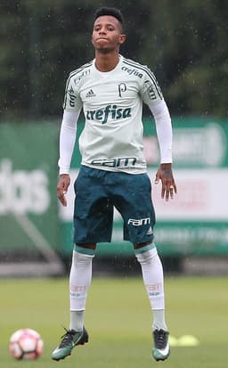 Tchê Tchê durante treino do Palmeiras