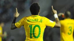 Neymar marcou golaço em goleada por 4 a 1 sobre o Uruguai