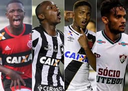Montagem - Vinicius Júnior (Flamengo) - Sassá (Botafogo) - Thalles (Vasco) e Scarpa (Fluminense)