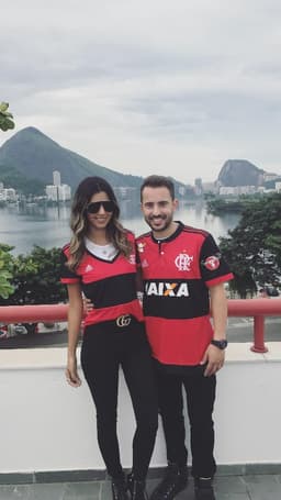 Everton Ribeiro e sua esposa, Marília Nery