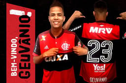 Geuvânio posa com a camisa do Flamengo