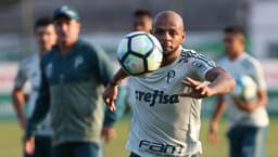 Felipe Melo em treino do Palmeiras