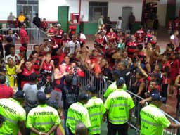 Protesto da torcida do Flamengo