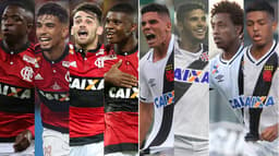 Vinicius Jr, Paquetá, Vizeu e Lincoln (Flamengo) e Paulinho, Henrique, Evander e Paulo Vitor (Vasco)