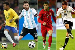 Neymar, Messi, Cristiano Ronaldo, Müller... Muitos serão os craques que brigarão pela artilharia da Copa do Mundo na Rússia. Confira a lista