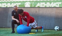 Salah no treino do Egito