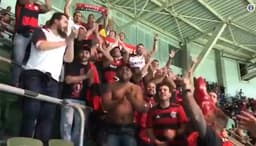 Torcedores do Flamengo provocam Palmeiras no Allianz Parque
