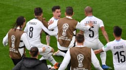 Giménez fez o gol que garantiu a vitória do Uruguai sobre o Egito