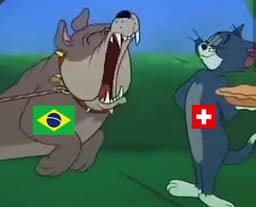 Perfil de humor suíço postou meme de Tom e Jerry ironizando empate do Brasil. O vídeo com a montagem fez sucesso e foi reproduzido por uma TV do país europeu