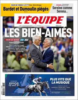 Na França, o jornal L'Équipe destacou em sua capa o encontro de Didier Deschamps com Aimé Jacquet, treinador campeão do mundo pela França em 1998.