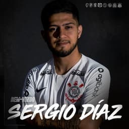 Arte do anúncio de Sergio Díaz pelo Corinthians