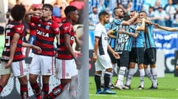 Montagem - Flamengo e Grêmio
