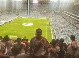 Luciano Ríos esteve na Arena Grêmio na semifinal (foto) e estará em Madrid para acompanhar o River&nbsp;