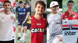 Montagem Corinthians, CSA, Flamengo, Santos e Sao Paulo