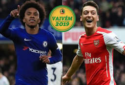 Montagem VAIVÉM com Willian (Chelsea) e Ozil (Arsenal)