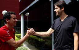 Kaká acompanhou o treino do São Paulo nessa terça