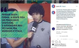 Luan disse em entrevista que o Cruzeiro não mereceu o título estadual e foi contestado por Thiago Neves