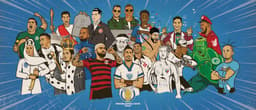 Ilustrações dos 20 clubes do Brasileirão foram destaques em rede social; veja (nesta galeria) todos os jogadores desenhados&nbsp;