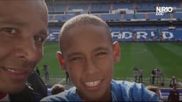 Neymar Jr ao lado do Pai, no Santiago Bernabéu