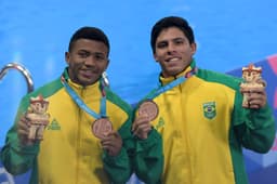 Isaac Nascimento e Kawan Figueiredo, ganham medalha de bronze na plataforma 10mts,