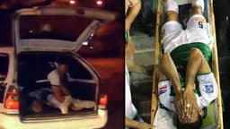 Mario Cuellár levado ao hospital no porta-malas de um táxi