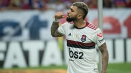 Fortaleza x Flamengo - Gabigol comemora seu gol