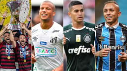 Montagem - Flamengo, Santos, Palmeiras e Gremio