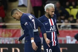Monaco x PSG - Neymar e Mbappé