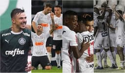 Montagem - Palmeiras, Corinthians, São Paulo e Santos