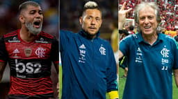 Montagem Flamengo - Gabigol, Diego Alves e Jesus
