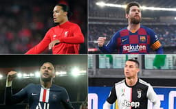 Montagem - Van Dijk, Messi, Neymar e Cristiano Ronaldo
