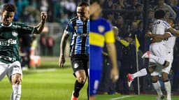 Montagem - Palmeiras x Grêmio // Corinthians x Boca