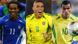 Montagem -  Ronaldinho, Ronaldo e Rivaldo
