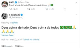 Pato e Felipe Melo no Twitter