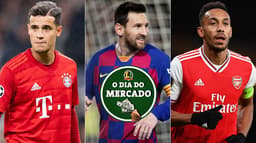 Montagem - Coutinho, Messi e Aubameyang