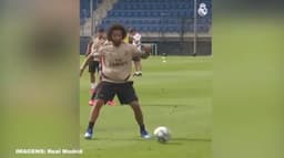 Marcelo no treino do Real Madrid