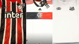 Montagem - Camisas São Paulo, Flamengo e Santos