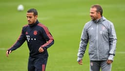 Thiago Alcantara e Hansi Flick - Bayern de Munique