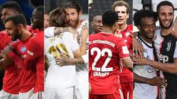 Montagem - Manchester United, Real Madrid, Bayern de Munique e Juventus