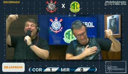 Neto vibra com gol do Corinthians - semi Paulistão 2020