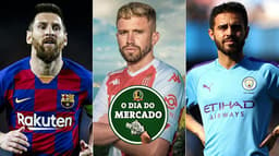 Montagem - Messi, Caio Henrique e Bernardo Silva