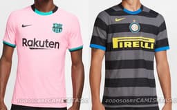Camisas 3 - Barcelona e Inter de Milão