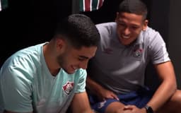 Michel Araújo e Fernando Pacheco - bastidores Fluminense