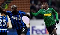 Montagem - Romelu Lukaku (Inter de Milão) e Marcus Thuram (Borussia Mönchengladbach)