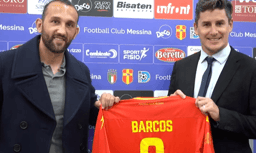 Hernan Barcos é apresentado no FC Messina, da Itália
