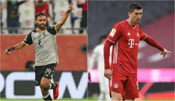 Montagem - Hussein El Shahat (Al Ahly) e Lewandowski (Bayern)