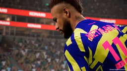 Neymar Jr na gameplay do jogo eFootball, o PES, da edição de 2022