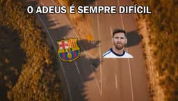 Meme da saída de Lionel Messi do Barcelona
