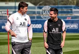 Mauricio Pochettino e Lionel Messi - PSG