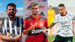 Diego Costa no Atlético-MG, Andreas Pereira no Flamengo, e Renato Augusto no Corinthians